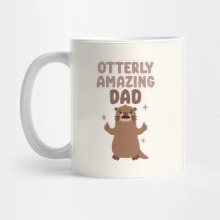 Funny Otter With Mustache Otterly Amazing Dad Pun Mug